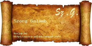 Szorg Galamb névjegykártya
